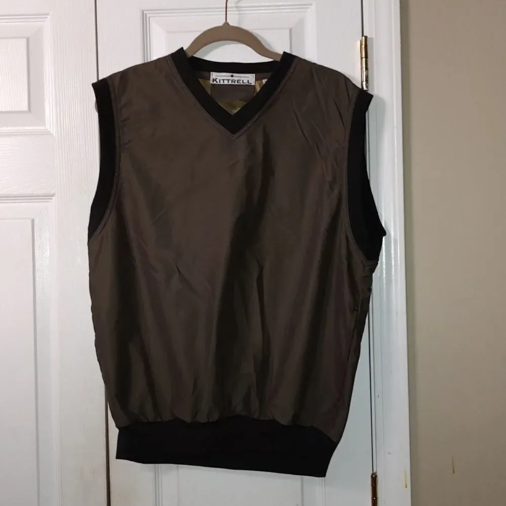 Mens Kittrell pullover vest  brown and black  Vest  Sz M